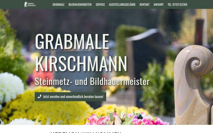 Screenshot of kirschmann-steingestaltung.de