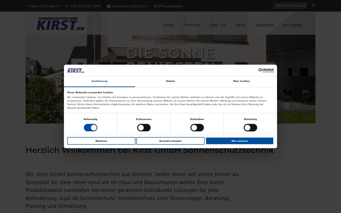 Screenshot van de toestemmingsbanner zoals getoond vóór enige interactie