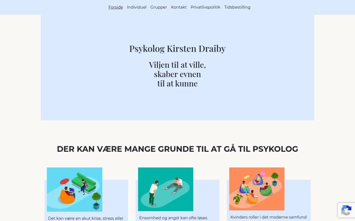 Screenshot of kirstendraiby.dk