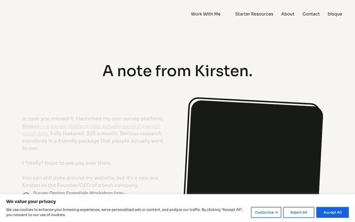 Screenshot of kirstenleehill.com