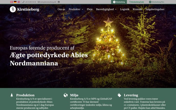 Screenshot van kirstineberg.com