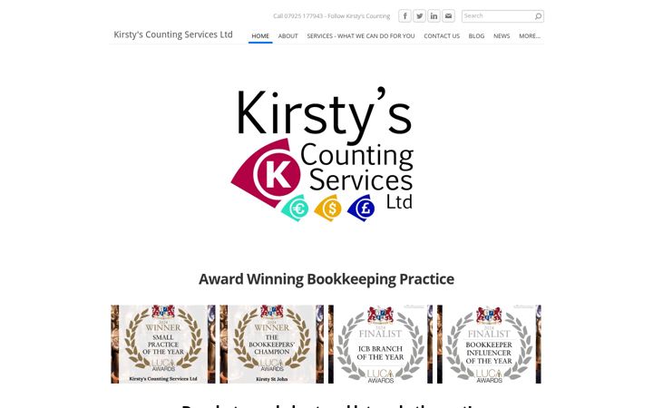 Screenshot of kirstyscounting.com