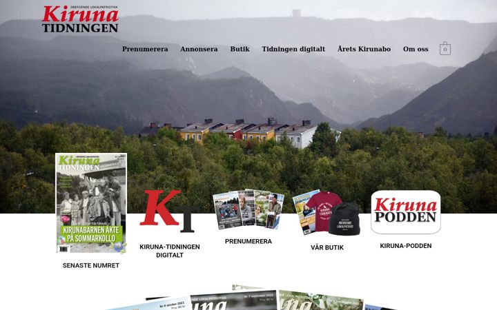 Screenshot of kirunatidningen.se