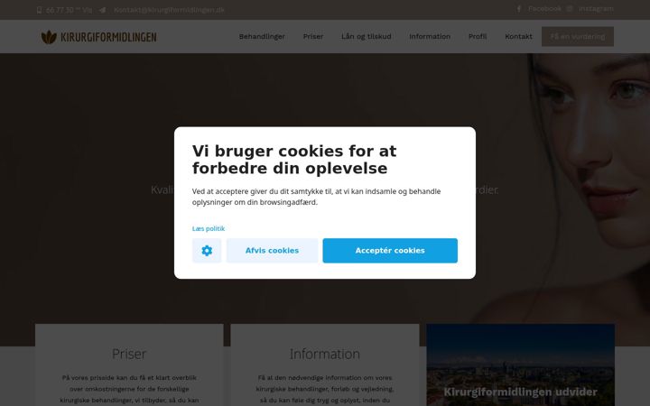 Screenshot of kirurgiformidlingen.dk