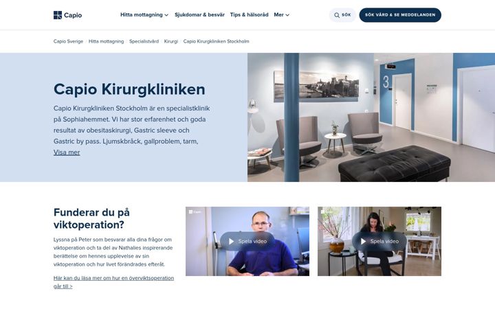 Screenshot of kirurgkliniken.se