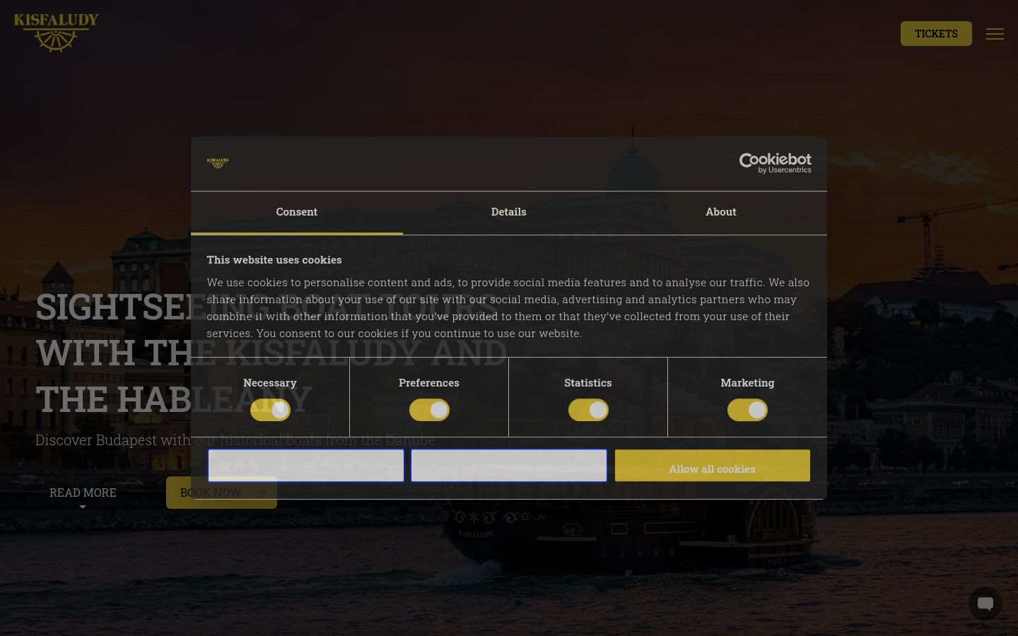 Screenshot of the consent banner shown before any interaction