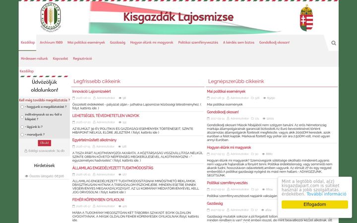 Screenshot of kisgazdapart.com