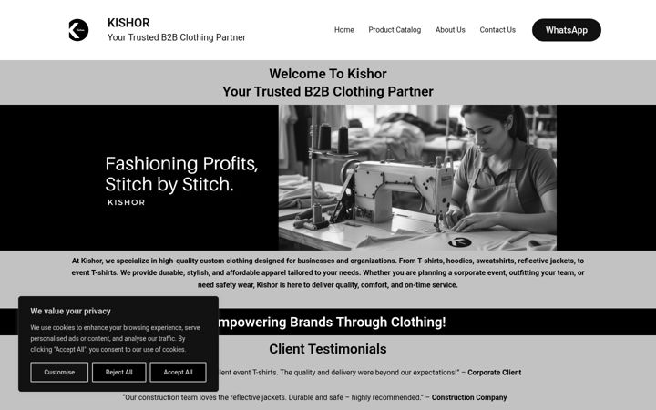 Screenshot of kishorfit.com
