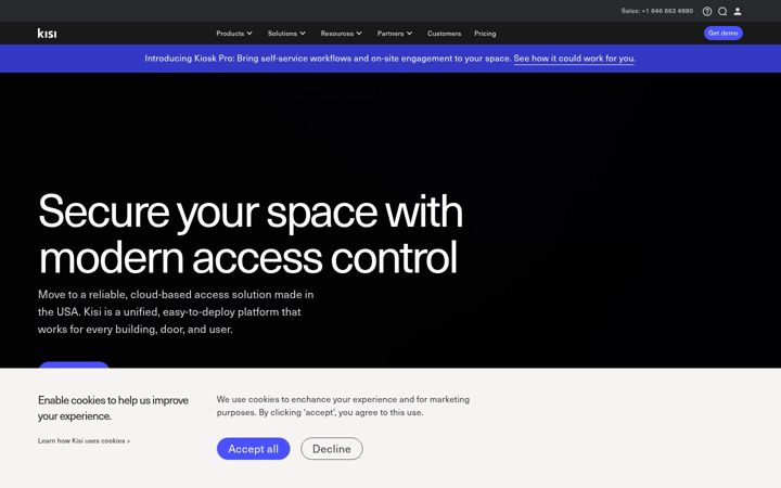Screenshot of kisi.io