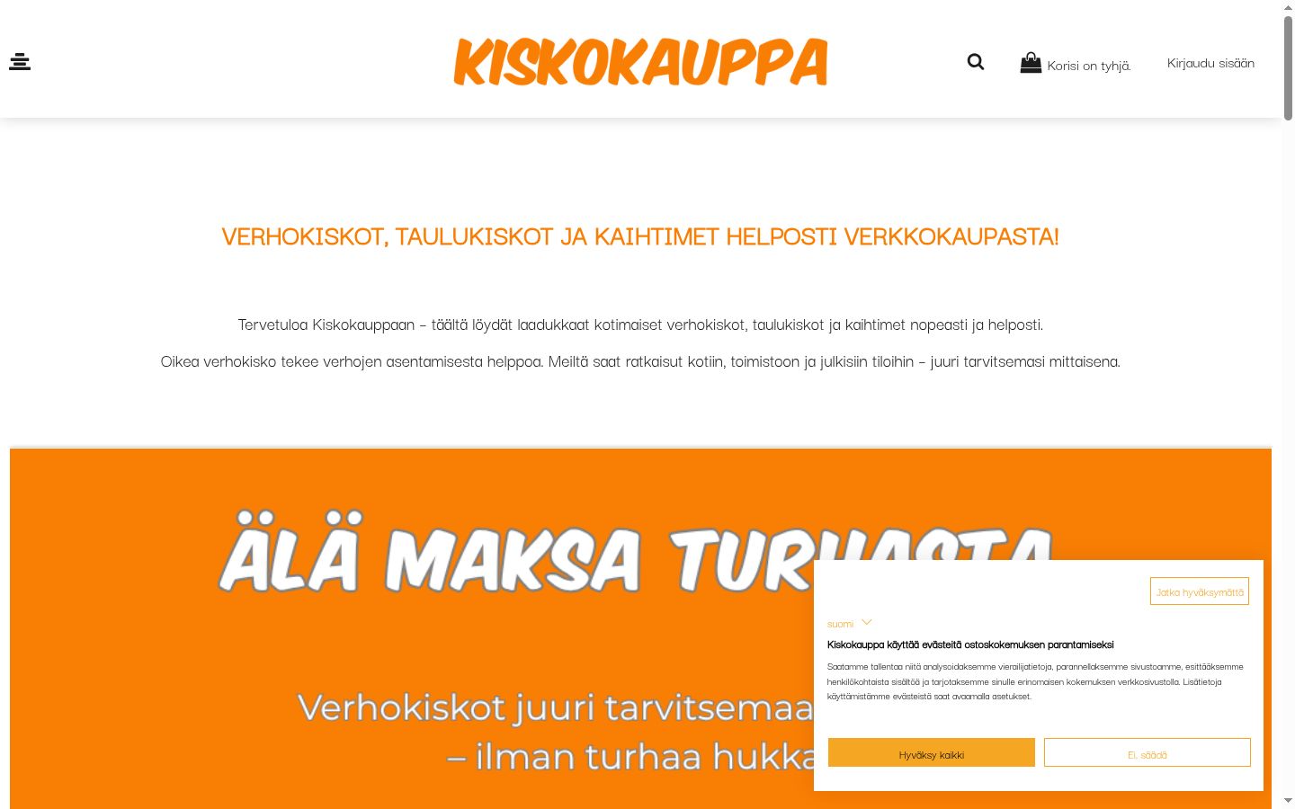 Snímka obrazovky banera súhlasu zobrazeného pred akoukoľvek interakciou