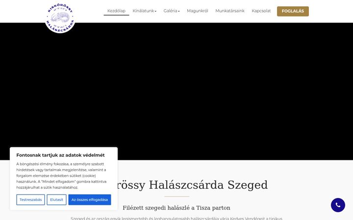 Screenshot of kiskorossyhalaszcsarda.hu