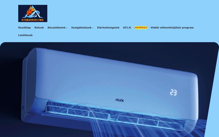 Screenshot of kismarosklima.hu