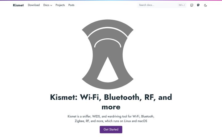 Screenshot of kismetwireless.net