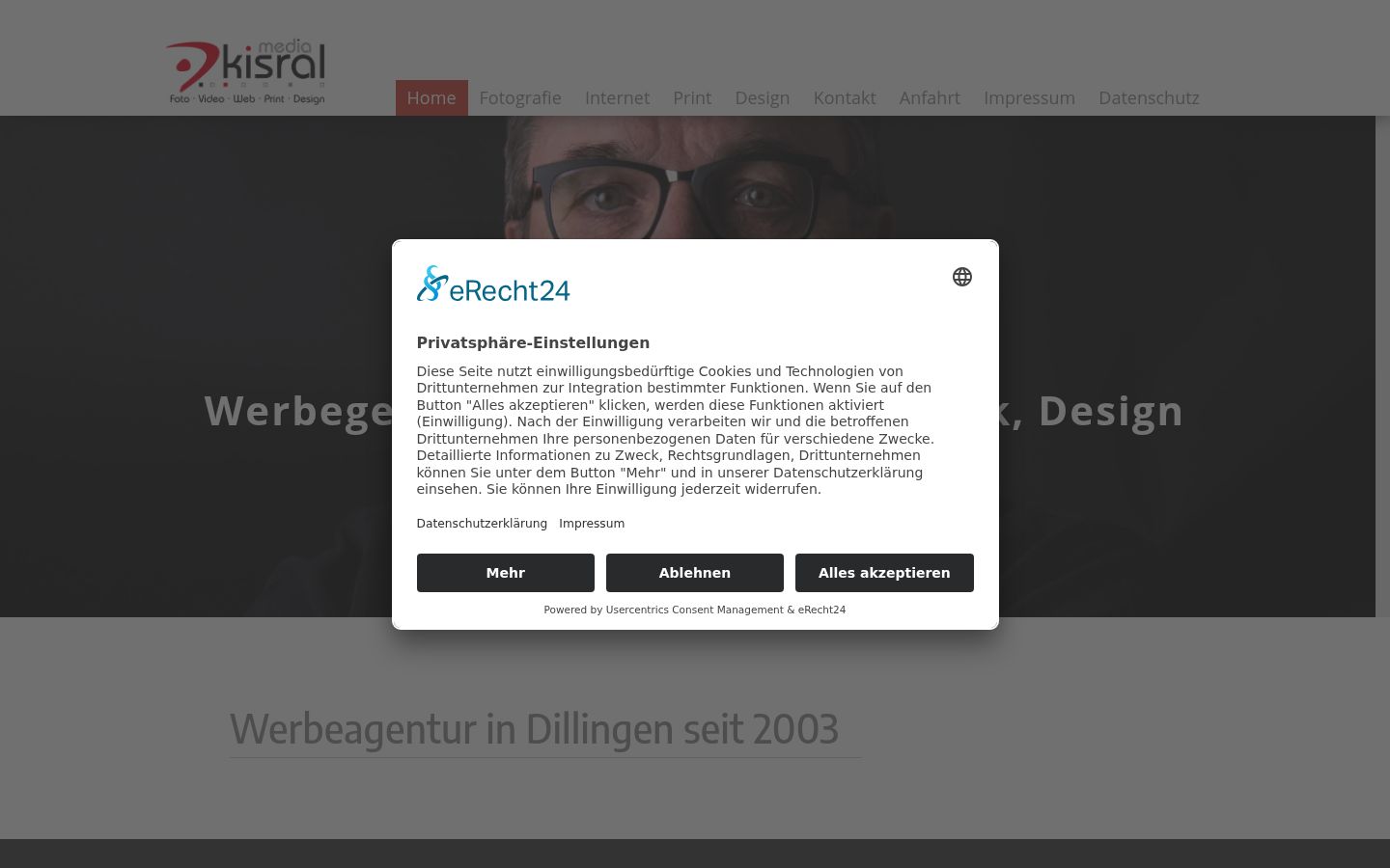 Screenshot del banner di consenso mostrato prima di qualsiasi interazione
