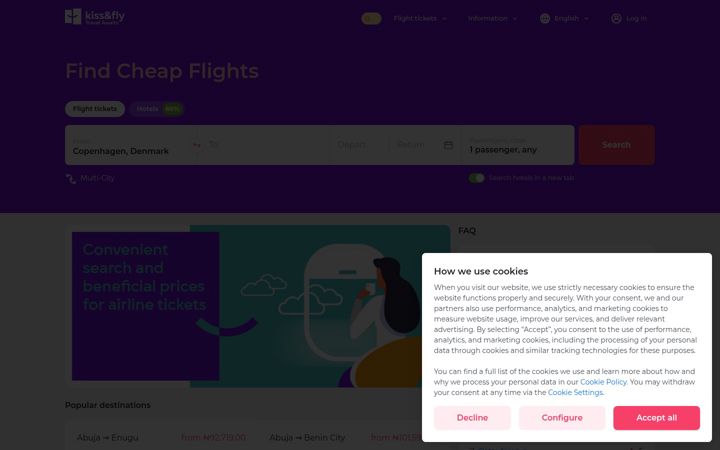 Screenshot of kissandfly.ng