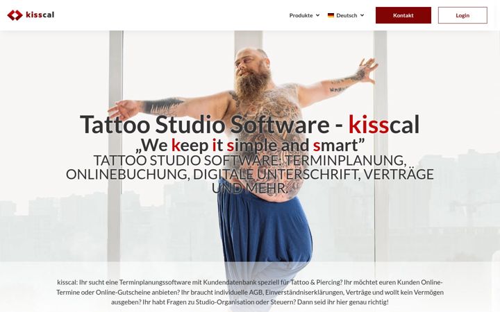 Screenshot of kisscal.tattoo