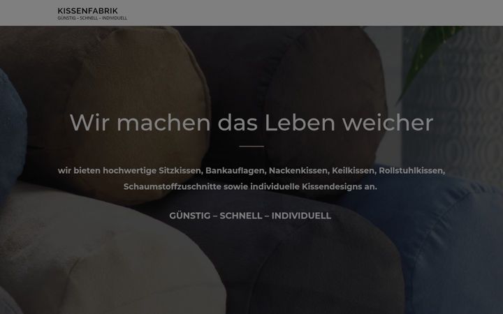 Screenshot of kissen-fabrik.de