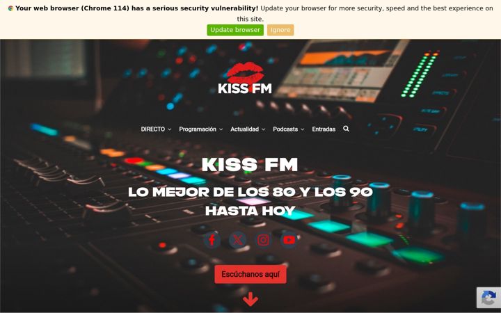 Screenshot of kissfm.es