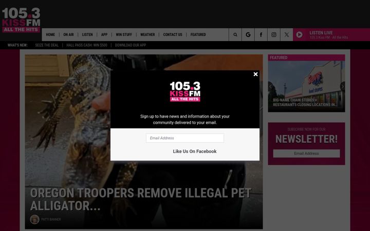 Screenshot of kissfm1053.com