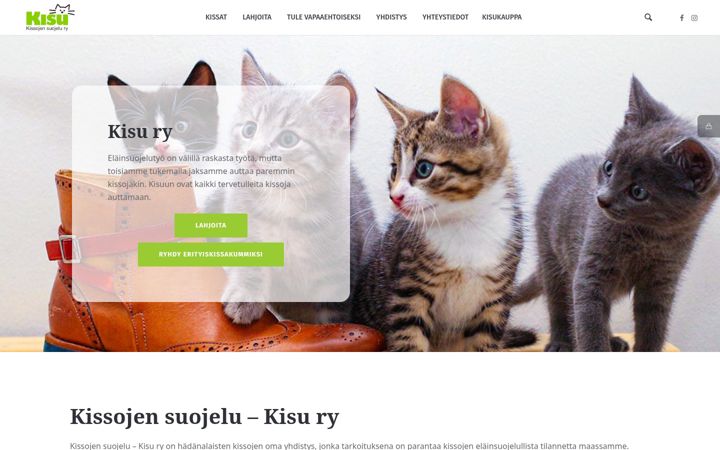 Screenshot of kissojensuojelu.fi
