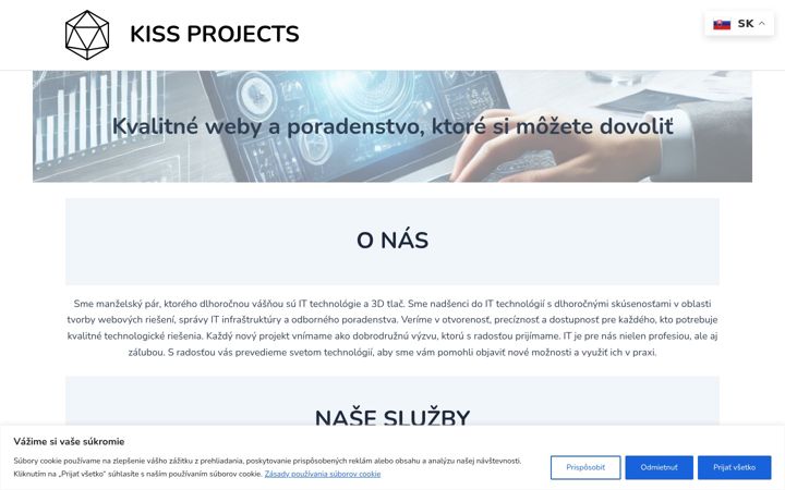 Screenshot of kissprojects.sk