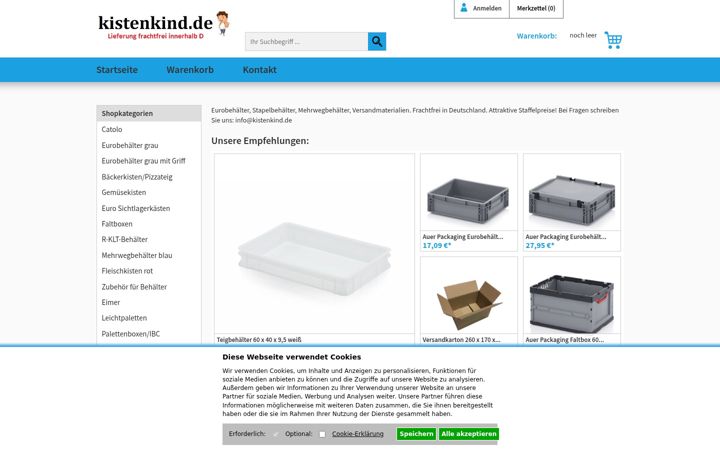 Screenshot of kistenkind.de