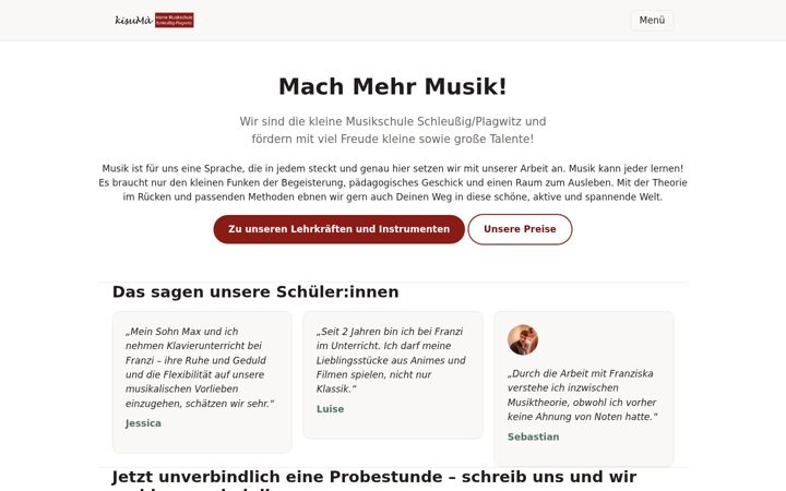 Screenshot of kisuma-musikschule.de