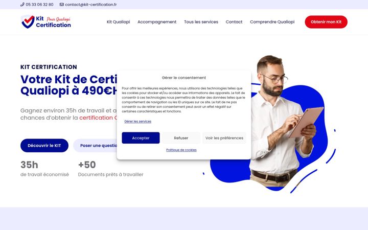 Screenshot of kit-certification.fr