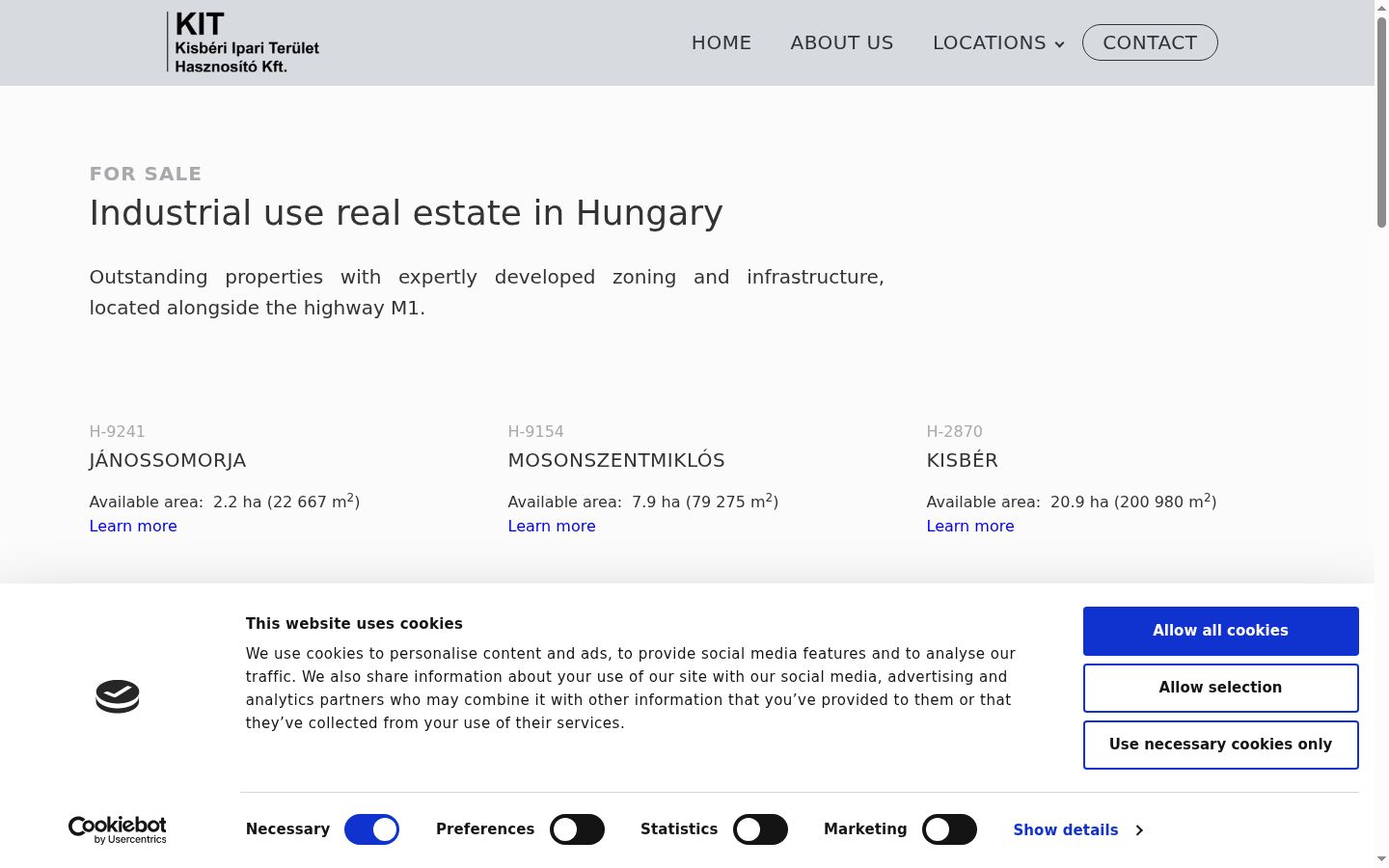 Screenshot of the consent banner shown before any interaction