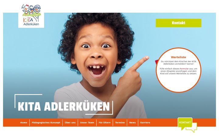 Screenshot of kita-adlerkueken.de