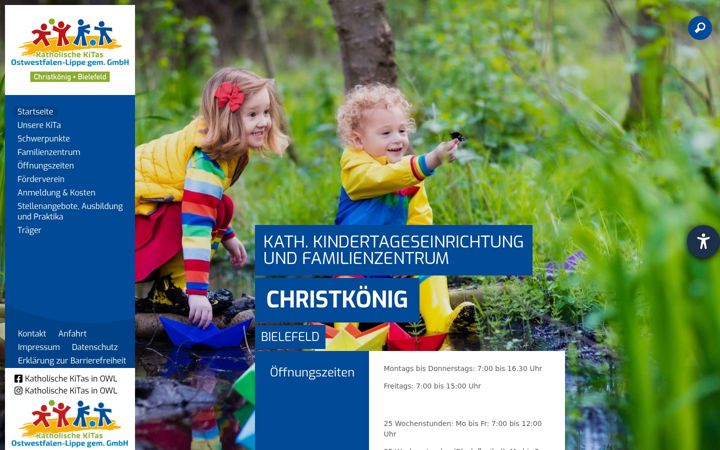 Screenshot of kita-christkoenig-bielefeld.de