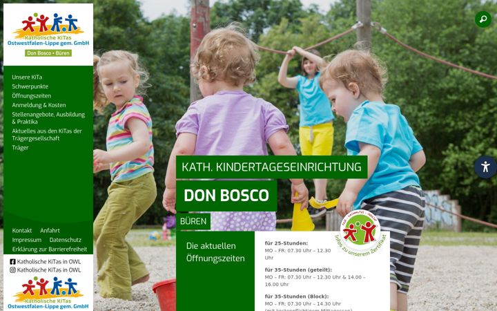 Screenshot of kita-don-bosco-bueren.de