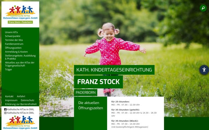 Screenshot of kita-franz-stock-paderborn.de