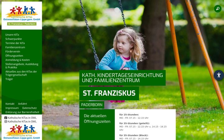 Screenshot of kita-franziskus-pb.de