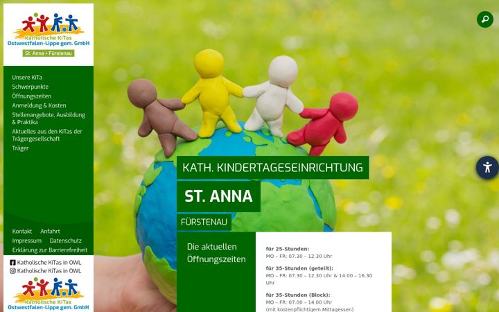 Screenshot of kita-fuerstenau.de