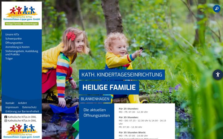 Screenshot of kita-heilige-familie-blankenhagen.de