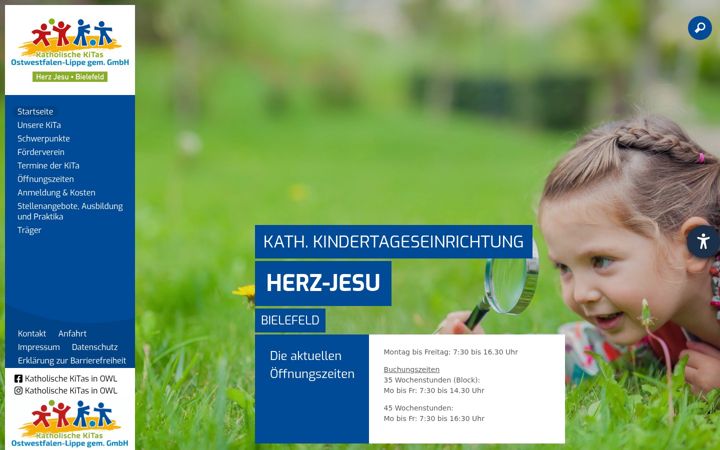 Screenshot of kita-herz-jesu-bielefeld.de