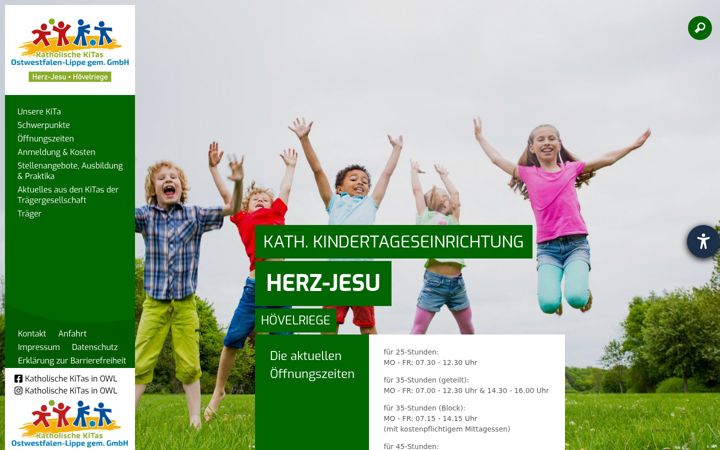 Screenshot of kita-herz-jesu-hoevelriege.de