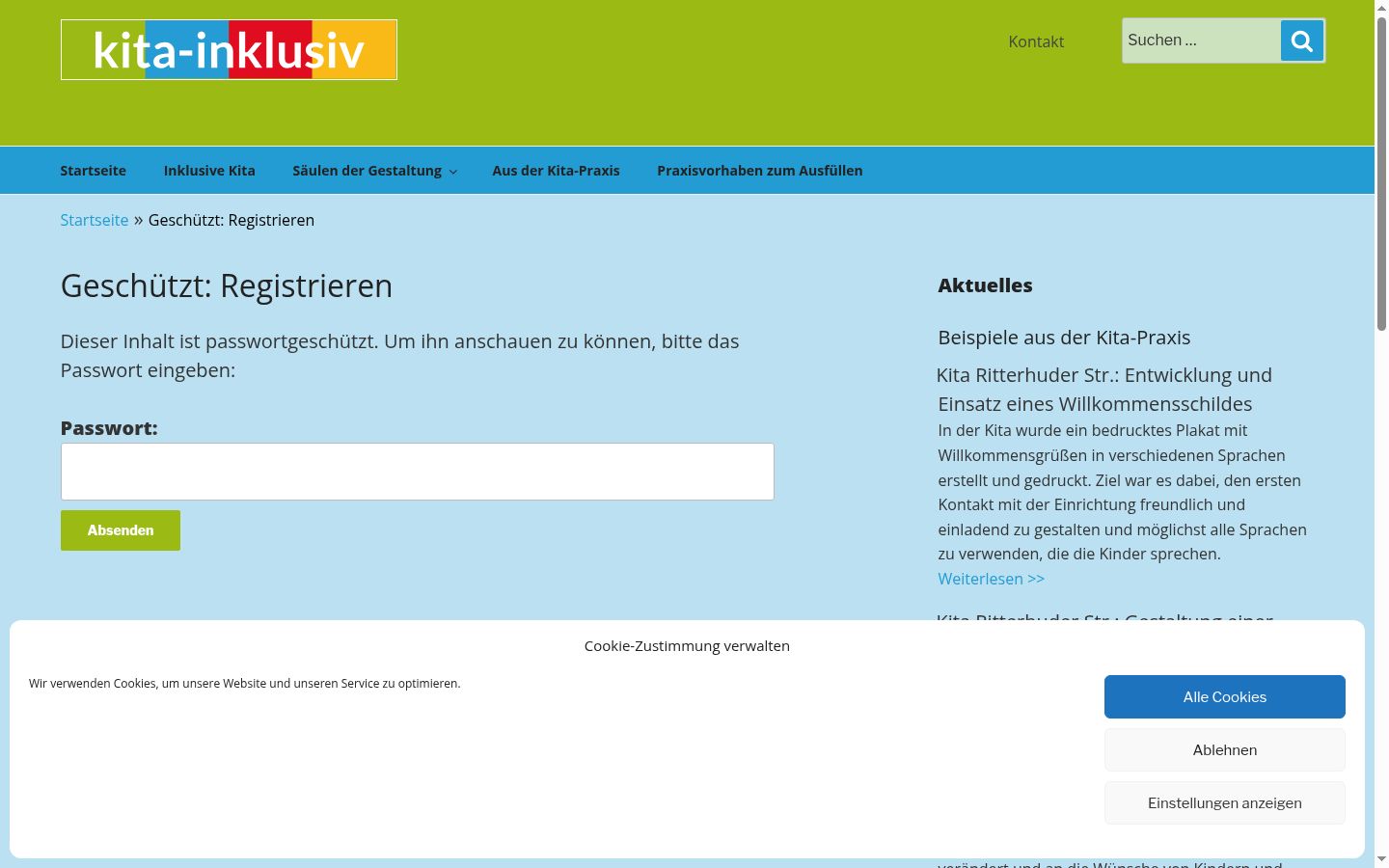 Screenshot del banner di consenso mostrato prima di qualsiasi interazione