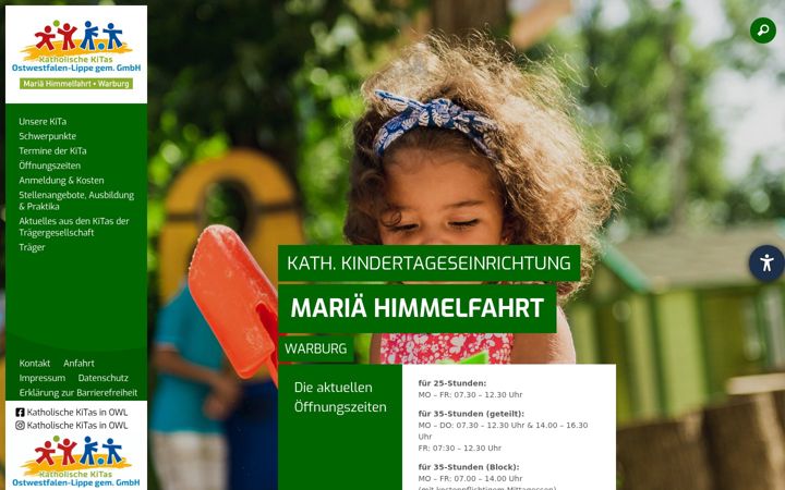 Screenshot of kita-mariae-himmelfahrt.de