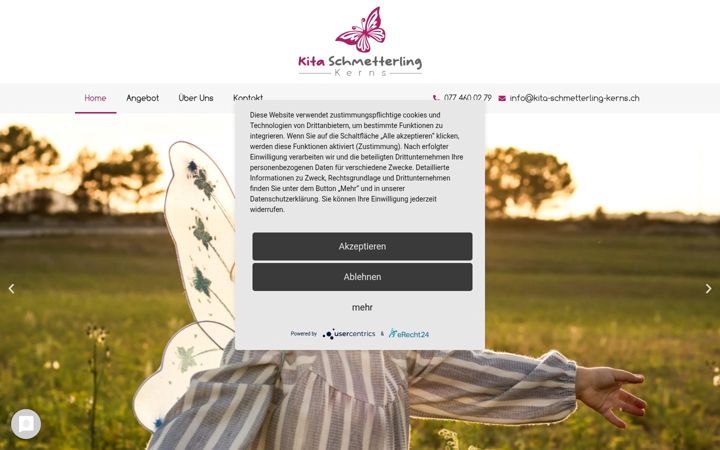 Screenshot of kita-schmetterling-kerns.ch