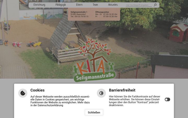 Screenshot of kita-seligmannstrasse.de