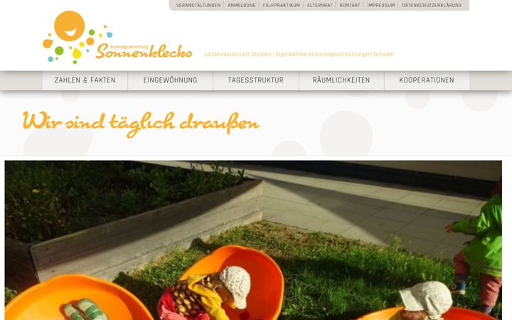 Screenshot of kita-sonnenklecks.de