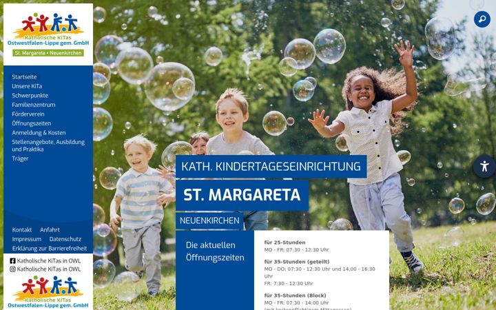 Screenshot of kita-st-margareta-neuenkirchen.de