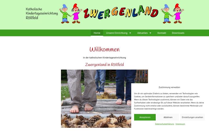 Screenshot of kita-zwergenland-roellfeld.de