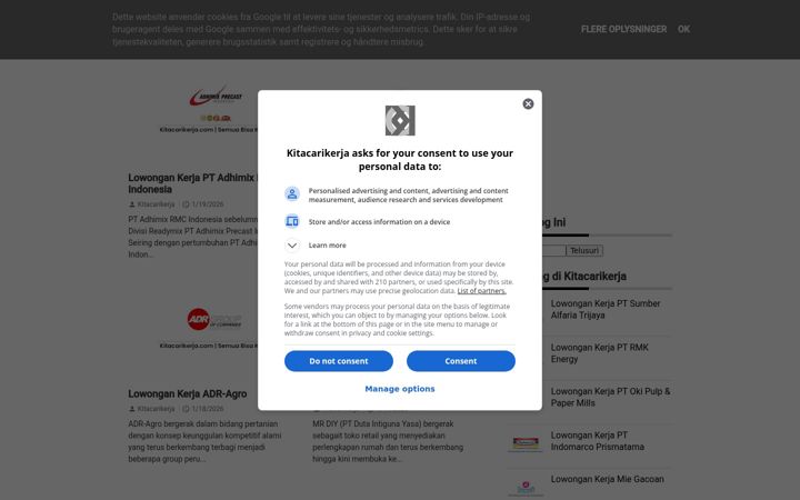 Screenshot of kitacarikerja.com