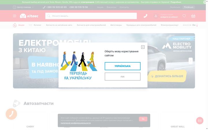 Screenshot of kitaec.ua