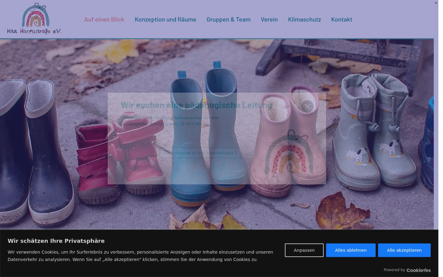 Screenshot of the consent banner shown before any interaction