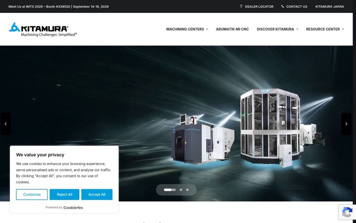 Screenshot of kitamura-machinery.com