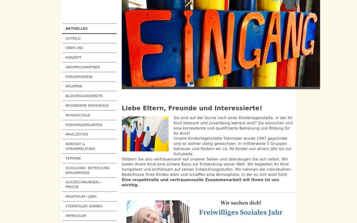 Screenshot of kitasterntaler.de